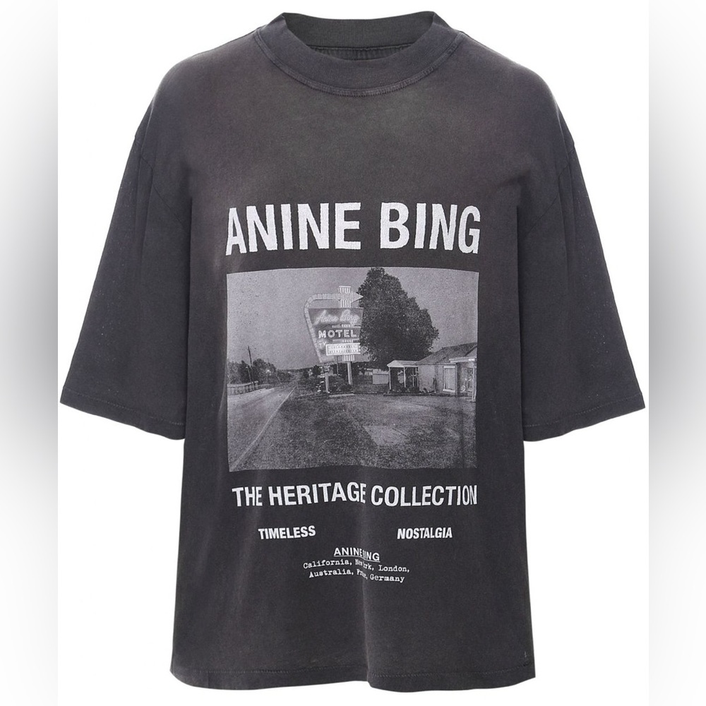 Anine Bing Black Graphic Tee